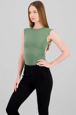 Shasa Short Sleeve Backless Bodysuit