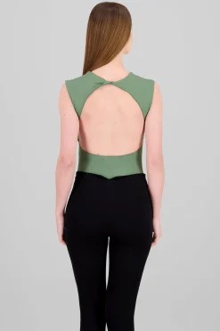 Shasa Short Sleeve Backless Bodysuit