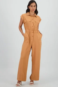 Shasa Short Sleeve Button Up Jumpsuit