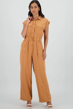 Shasa Short Sleeve Button Up Jumpsuit
