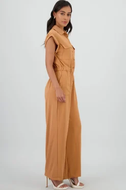 Shasa Short Sleeve Button Up Jumpsuit