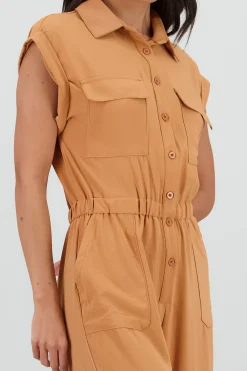 Shasa Short Sleeve Button Up Jumpsuit
