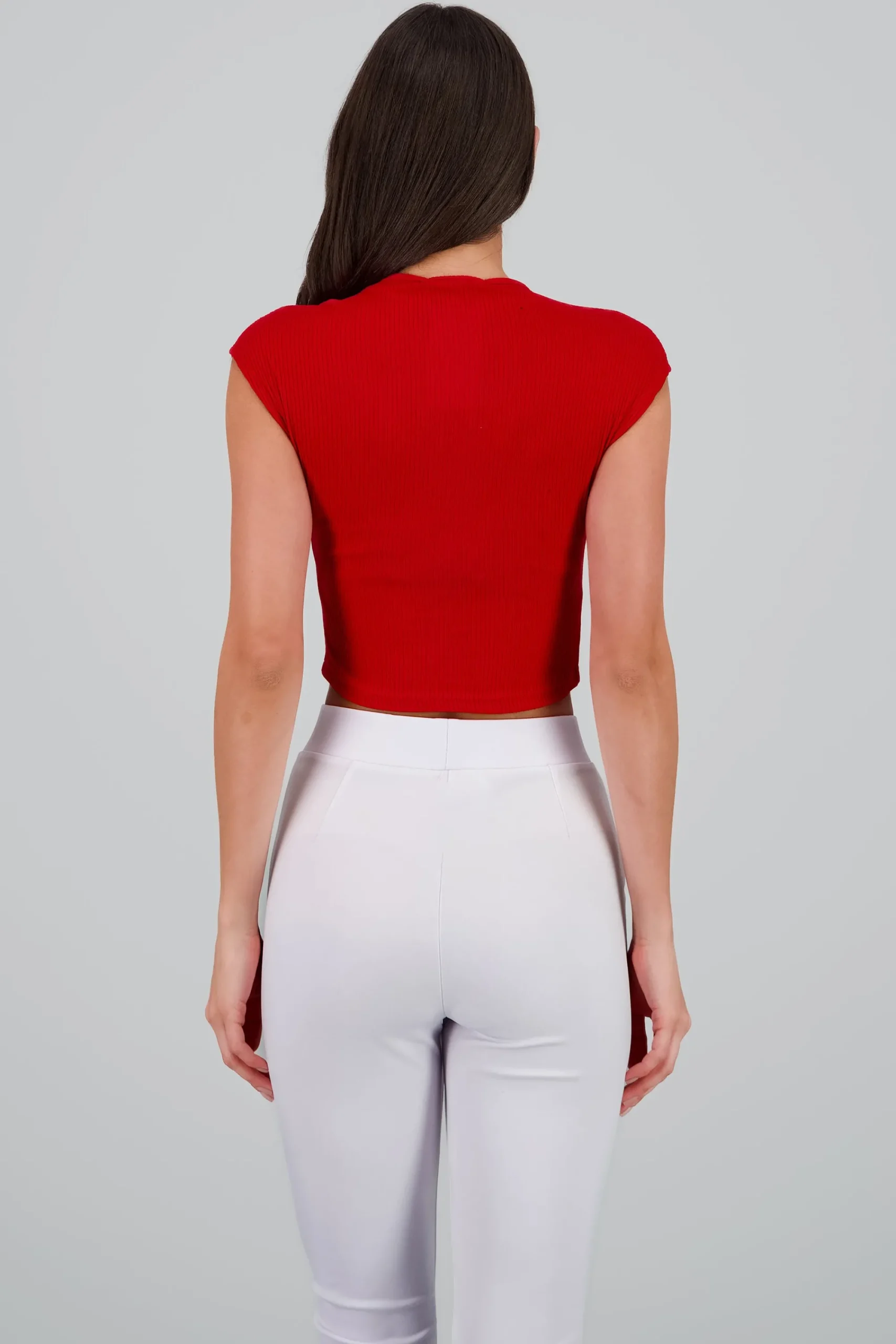 Shasa Short Sleeve Cropped Cherry Print Top