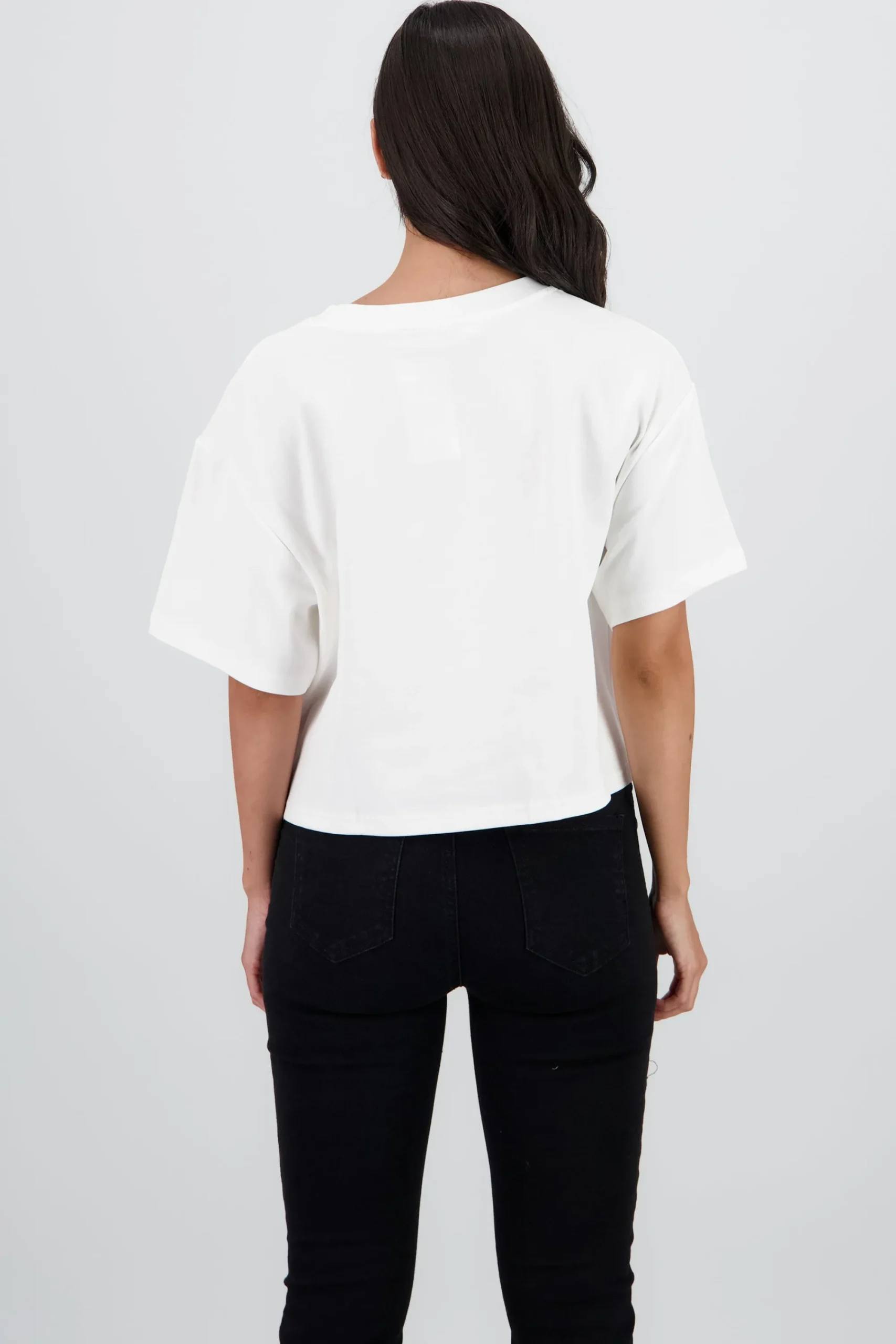 Shasa Short Sleeve Cropped T Shirt with Floral Print