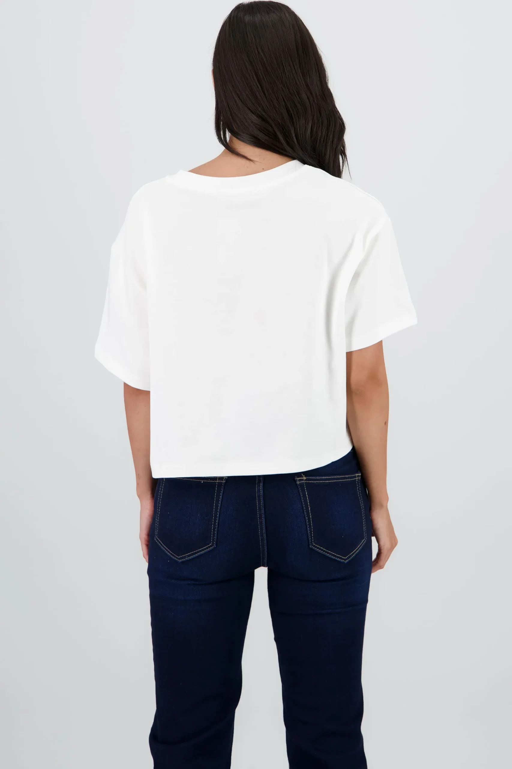 Shasa Short Sleeve Cropped T Shirt with Floral Print