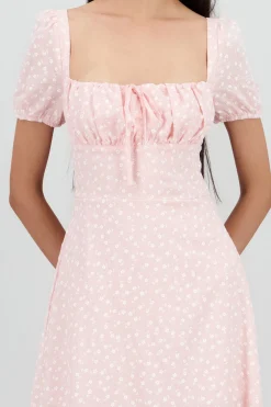 Shasa Short Sleeve Floral Mini Dress