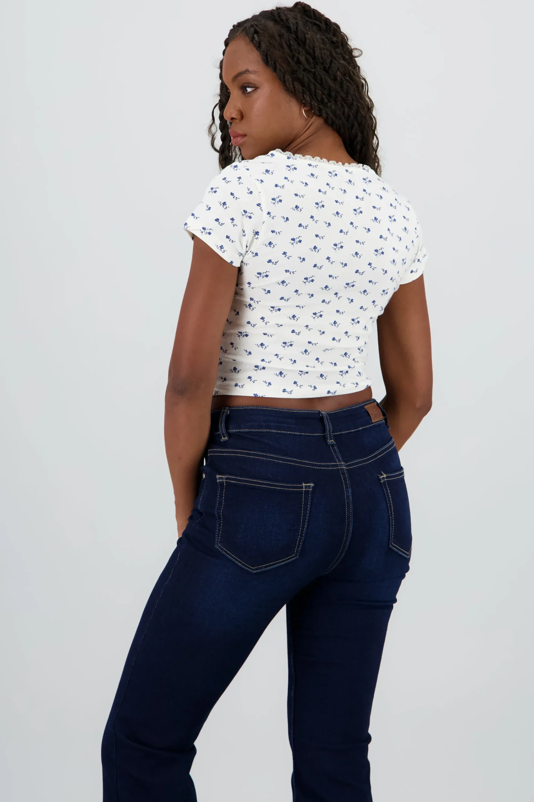 Shasa Short Sleeve Floral Print Top