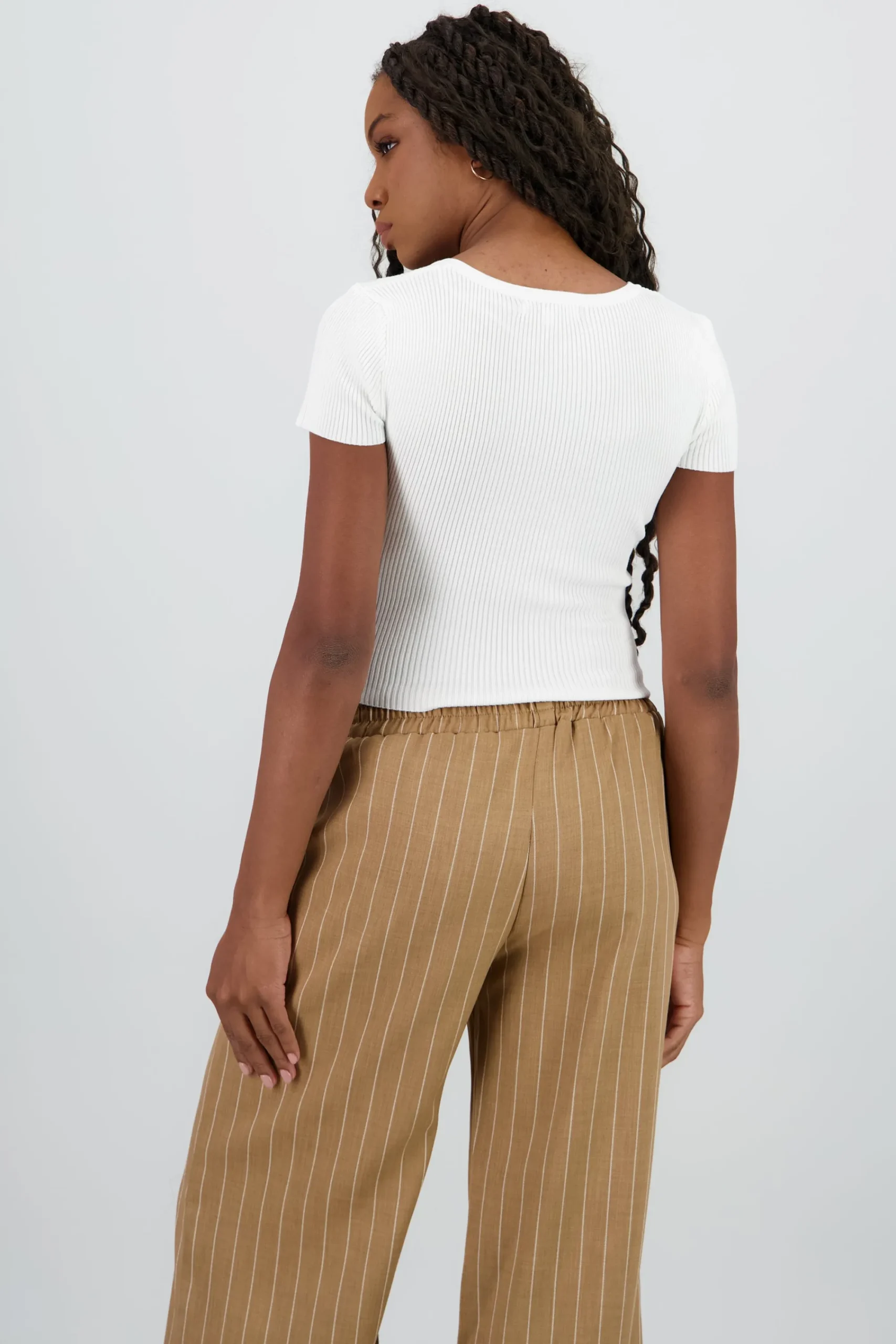 Shasa Short Sleeve Knit Top with Buttons