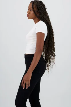 Shasa Short Sleeve Lace Neck Top
