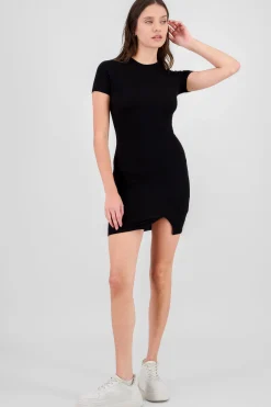 Shasa Short Sleeve Mini Dress Side Slit