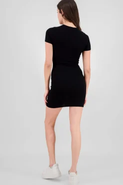 Shasa Short Sleeve Mini Dress Side Slit