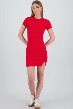 Shasa Short Sleeve Mini Dress Side Slit