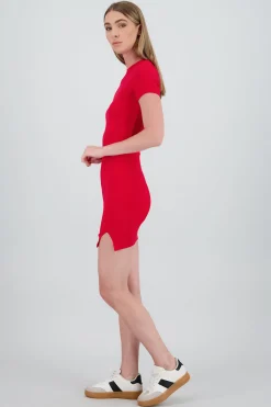 Shasa Short Sleeve Mini Dress Side Slit