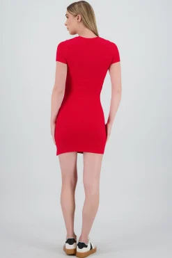 Shasa Short Sleeve Mini Dress Side Slit