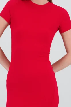 Shasa Short Sleeve Mini Dress Side Slit