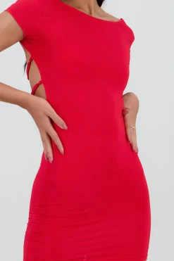 Shasa Short Sleeve Mini Dress with Open Back
