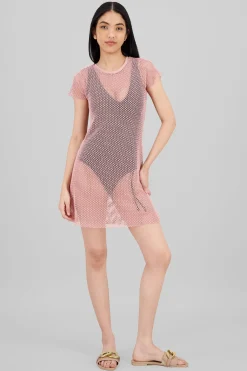 Shasa Short Sleeve Mini Red Beach Cover Up