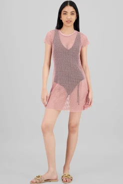 Shasa Short Sleeve Mini Red Beach Cover Up