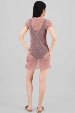 Shasa Short Sleeve Mini Red Beach Cover Up