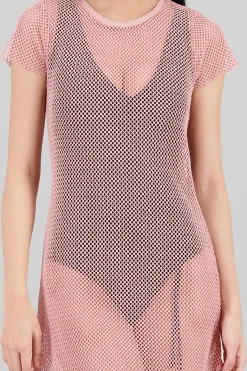 Shasa Short Sleeve Mini Red Beach Cover Up