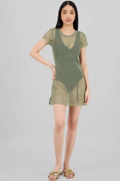 Shasa Short Sleeve Mini Red Beach Cover Up