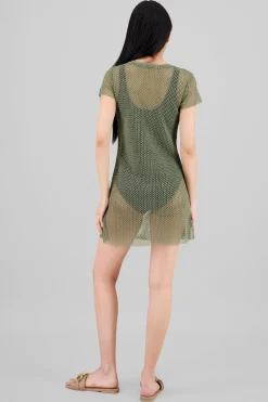Shasa Short Sleeve Mini Red Beach Cover Up