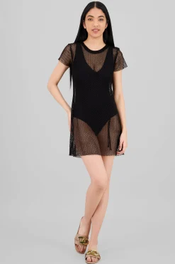 Shasa Short Sleeve Mini Red Beach Cover Up
