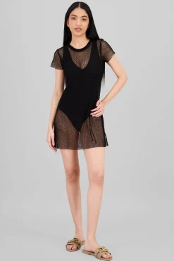 Shasa Short Sleeve Mini Red Beach Cover Up