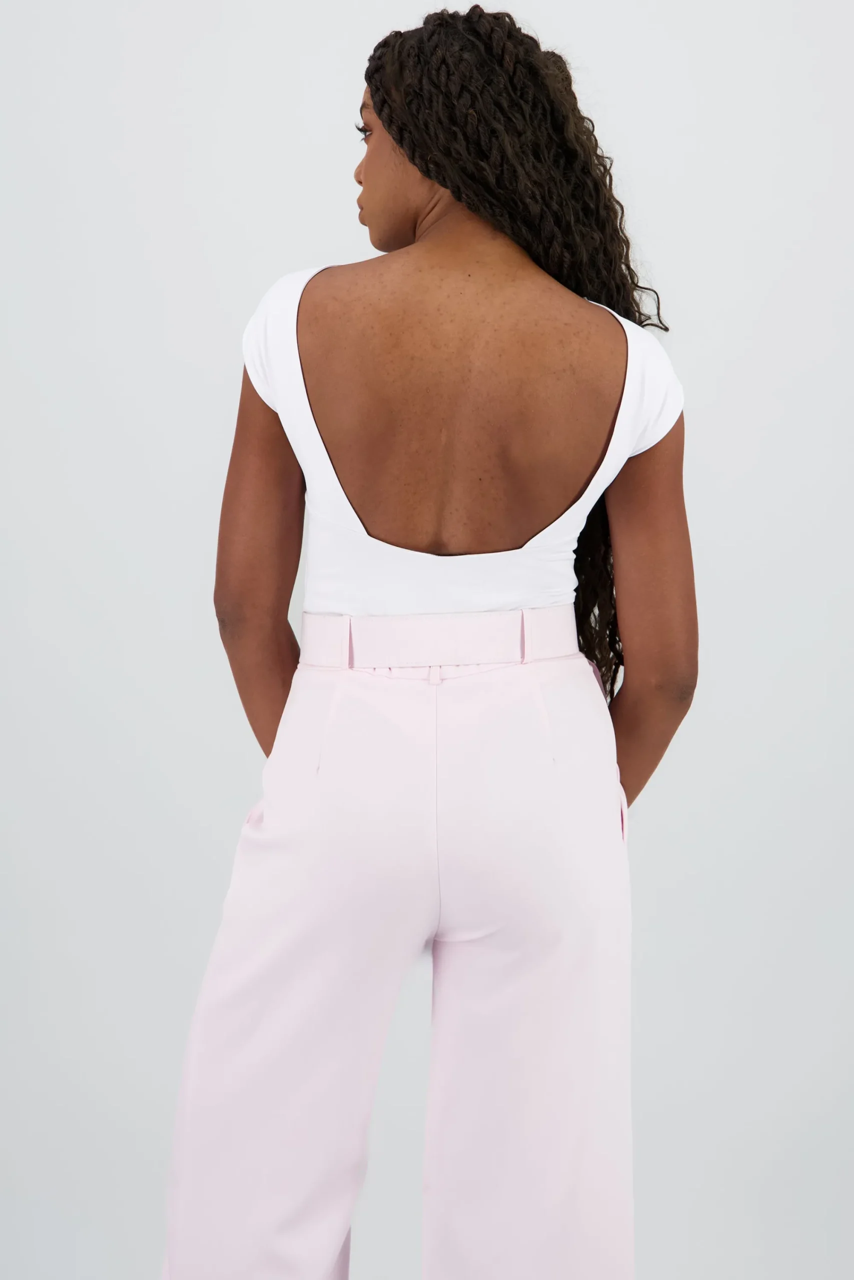 Shasa Short Sleeve Open Back Bodysuit