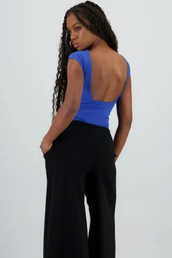 Shasa Short Sleeve Open Back Bodysuit