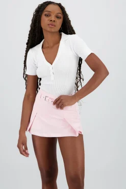 Shasa Short Sleeve Polo Neck Bodysuit