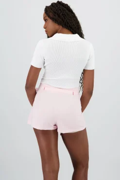 Shasa Short Sleeve Polo Neck Bodysuit