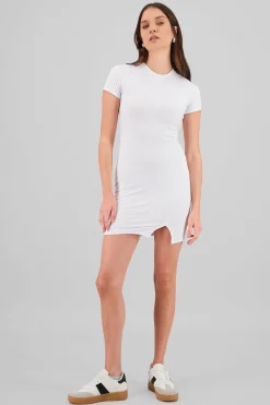 Shasa Short Sleeve Ribbed Mini Dress