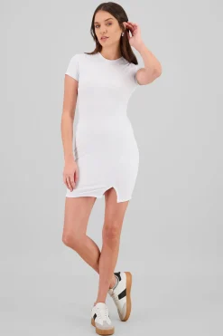 Shasa Short Sleeve Ribbed Mini Dress