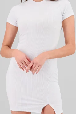 Shasa Short Sleeve Ribbed Mini Dress