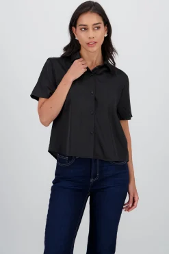 Shasa Short Sleeve Satin Shirt