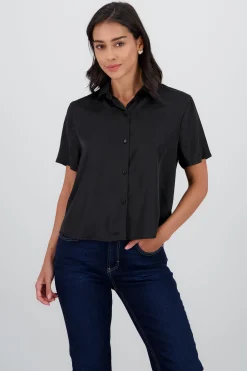 Shasa Short Sleeve Satin Shirt
