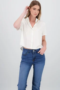 Shasa Short Sleeve Satin Shirt