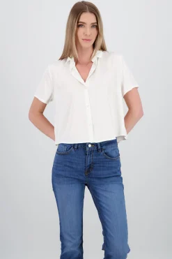 Shasa Short Sleeve Satin Shirt