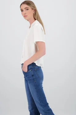 Shasa Short Sleeve Satin Shirt