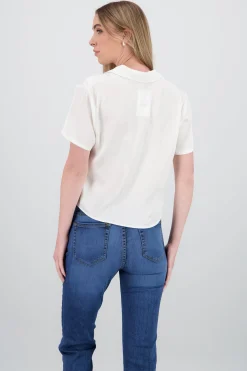 Shasa Short Sleeve Satin Shirt