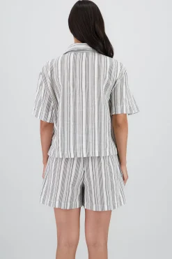 Shasa Short Sleeve Shirt with Bow Details