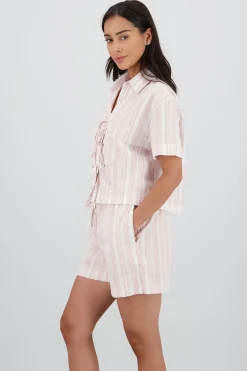Shasa Short Sleeve Shirt with Bow Details