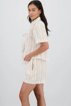 Shasa Short Sleeve Shirt with Bow Details
