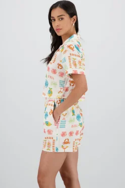 Shasa Short Sleeve Shirt with Printed