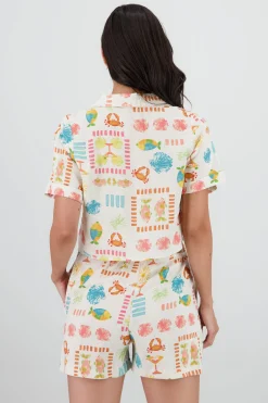 Shasa Short Sleeve Shirt with Printed
