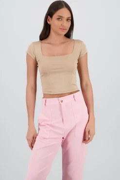 Shasa Short Sleeve Square Neck Top