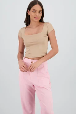 Shasa Short Sleeve Square Neck Top