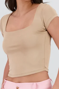 Shasa Short Sleeve Square Neck Top