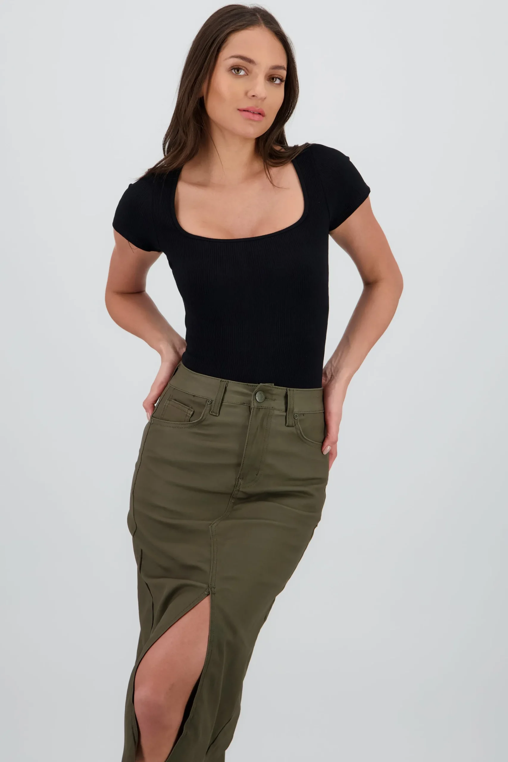 Shasa Short Sleeve Square Neck Bodysuit
